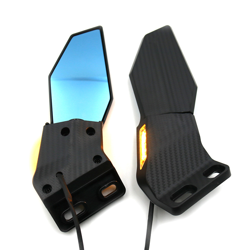 Moxin motorcycle modified rearview mirror universal suitable for R25 NMAX NINJA sports car reflector with yellow light