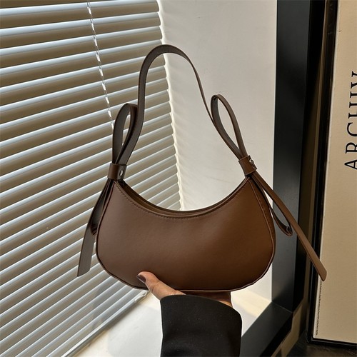 2025 Korean Summer New Simple Viral Candy Color Half Moon Saddle Bag Shoulder Crossbody Small Bag for Women