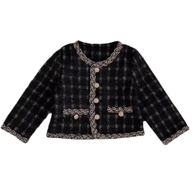 Демисезонная детская куртка, стиль Chanel, западный стиль