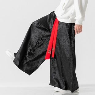 Hanfu Men's and Women's Chinese Style Tang Suit Improved Song Pants Antique Culottes Loose Wide Leg Pants