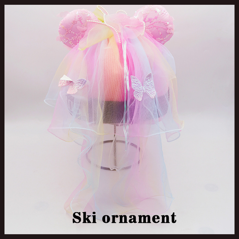 Cute Ski Helmet Elsa Tulle Sherry Mei Plush Accessories Detachable (Auto Parts and Accessories) - elsa-tulle-sherry-mei-only-helmet-cover