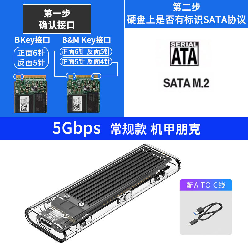 [NGFF protocol only] Standard 5Gbps version-black with single line