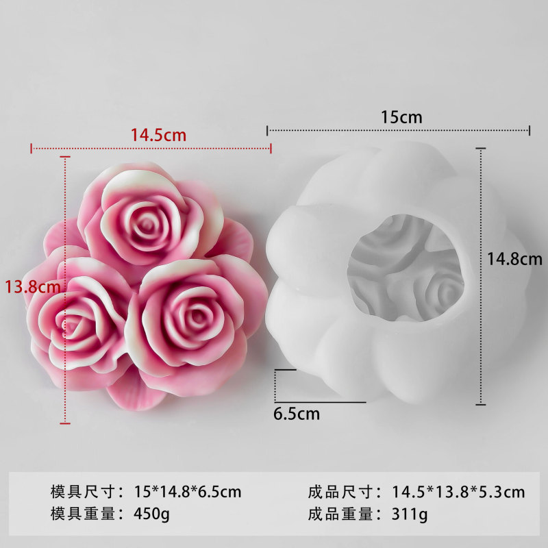 嘉匯美バラシリコン金型ケーキ焙煎金型diy立体花石膏拡香石|undefined