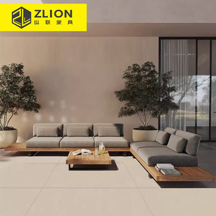 Leisure Outdoor Courtyard Garden Sofa Villa Anti-Corrosion Solid Wood Coffee Table Furniture B&B Balcony Hotel Terrace Sofa