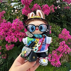 新款爆款彩绘labubu衣服玩具毛绒拉布布网红娃衣公仔娃娃套装批发