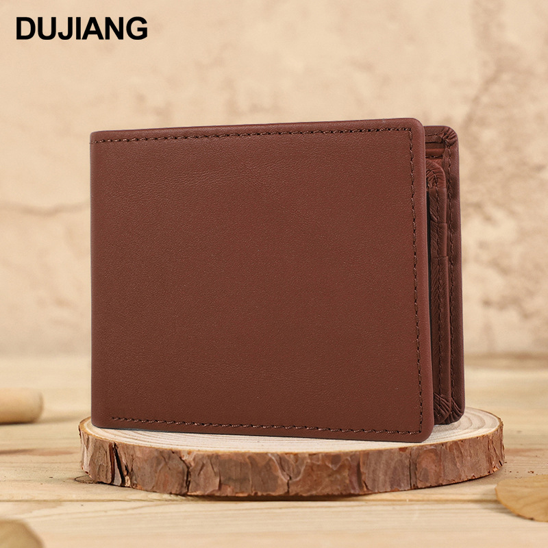 外贸新款男士真皮钱包男女款多卡位复古风钱夹零钱包优雅耐磨