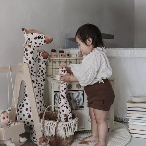 ins新款长颈鹿公仔 棉质卡通鹿玩偶 宝宝长颈鹿安抚布偶 家居装饰