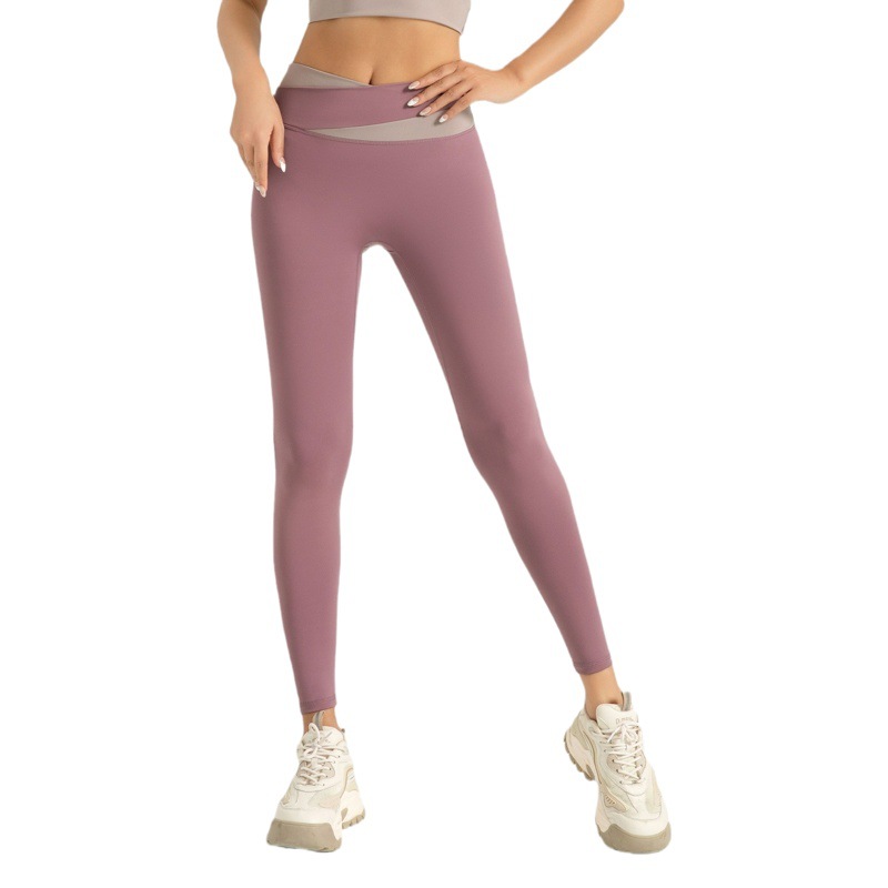 Pantalones de yoga con cintura alta y efecto levanta glúteos para fitness, correr y deportes, estilo europeo y americano para comercio transfronterizo.