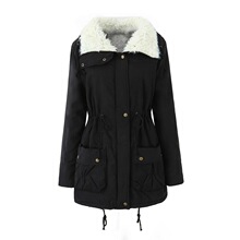 P 12098 Hood Loose Trench Coat with Fur Colr ��ñ���ɷ�