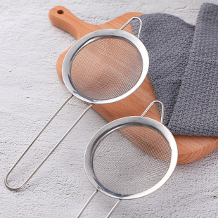 Stainless steel colander kitchen household mesh oil strainer soy milk pointed ear mesh strainer flour filter screen gift