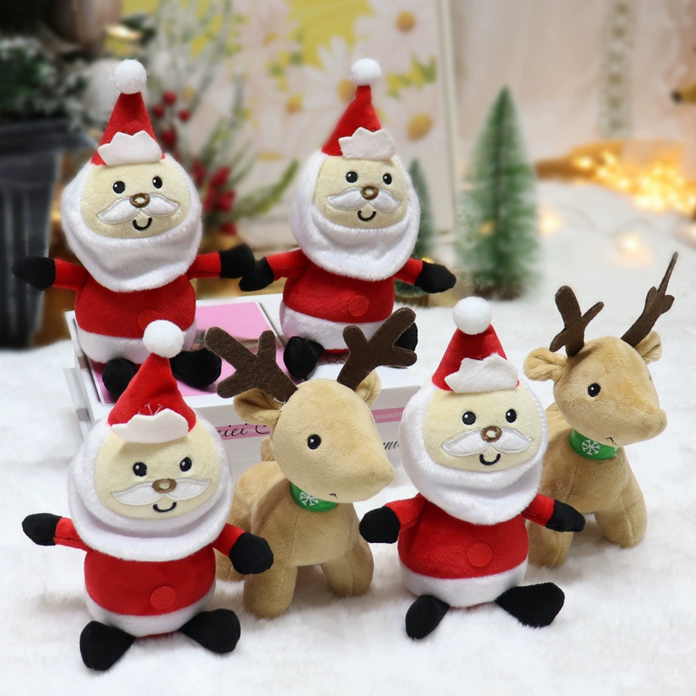 Q версия Санта Плюшевая Кукла рождественские праздничные украшения 5 дюймов маленькая кукла лося украшения детские подарки
