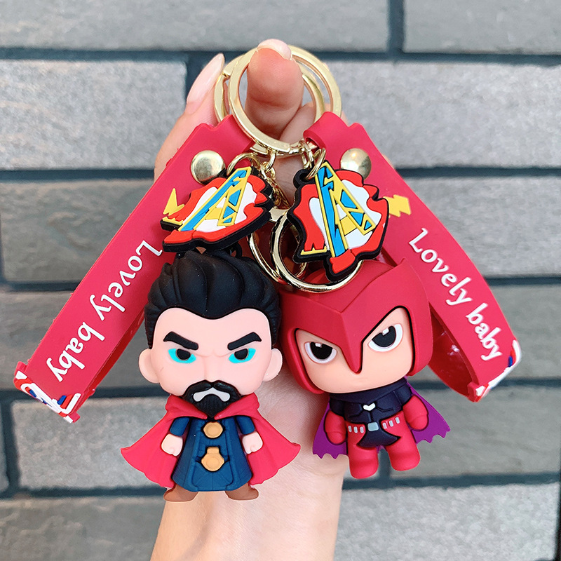 Marvel Avengers keychain Dr. Strange doll pendant car bag ornaments small gift key chain