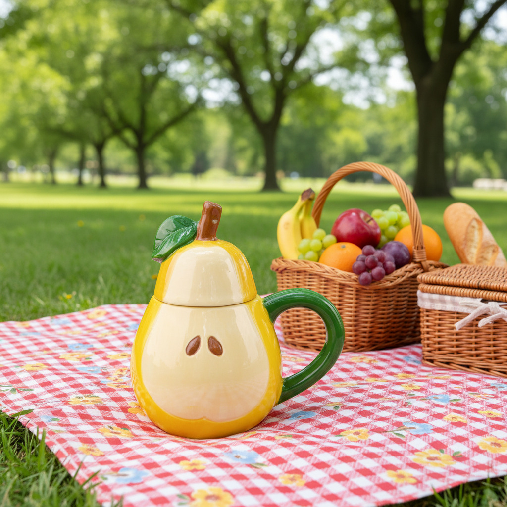 Frutas creativas transfronterizas de peras de cerámica tazas de cerámica creativas tazas de pato tazas de oficina de cerámica europea y americana