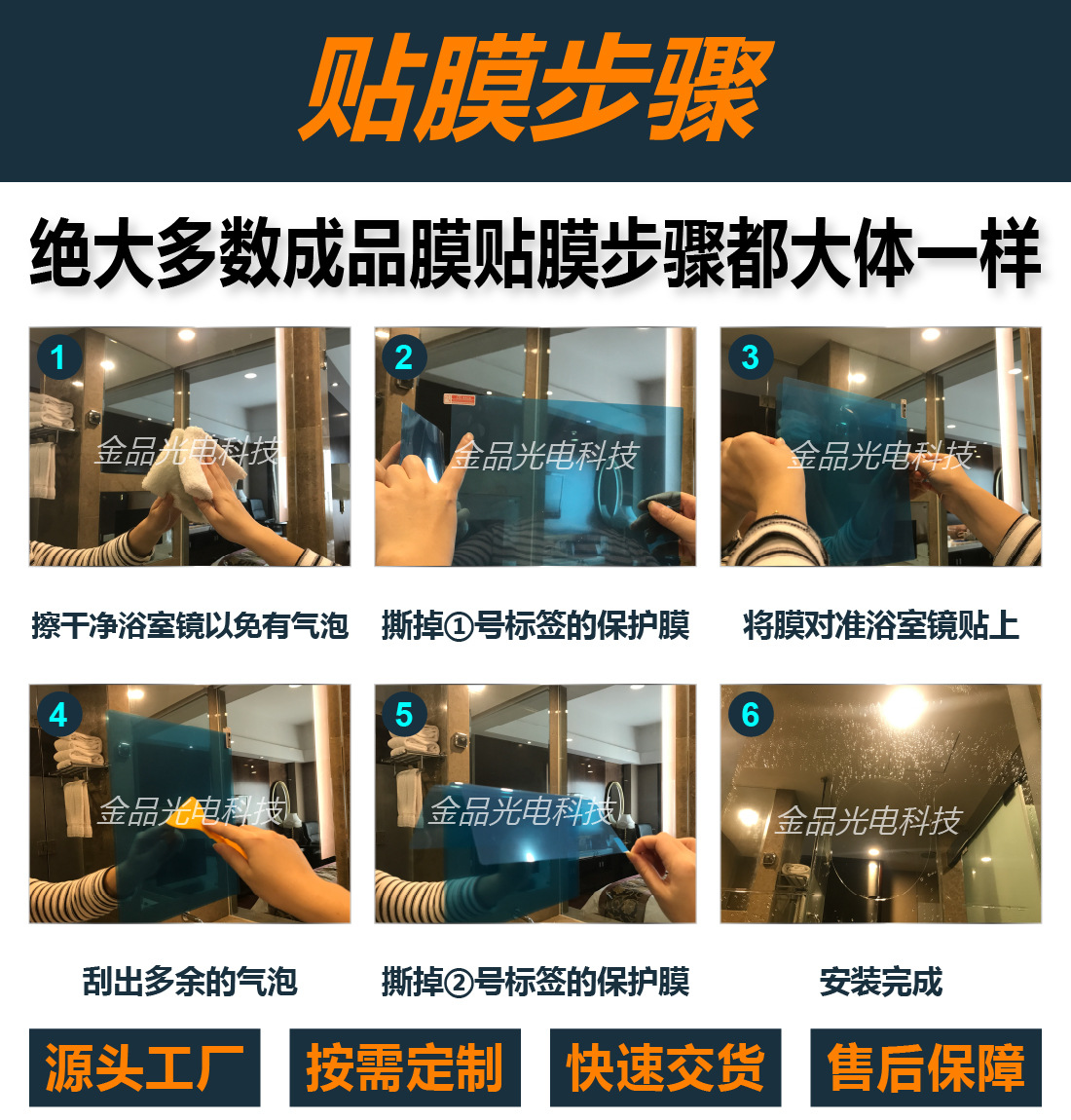 Cross-Border Manufacturer's In-Stock Bathroom Mirror Anti-Fog Film, Shower Room Mirror High-Definition Anti-Fog and Water-Repellent Nano Anti-Fog Film Upgraded Version