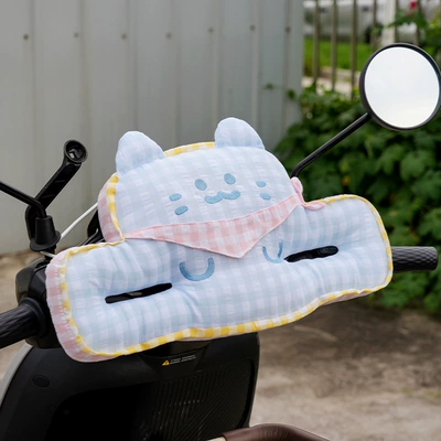 Elektromobil üçün bamper qoruyucu yastıqlar Front-Mounted Child Seat Protection Pad - anti-collision-pad-square-towel-meow-plaid-one-blue-plaid-4323cm015kg
