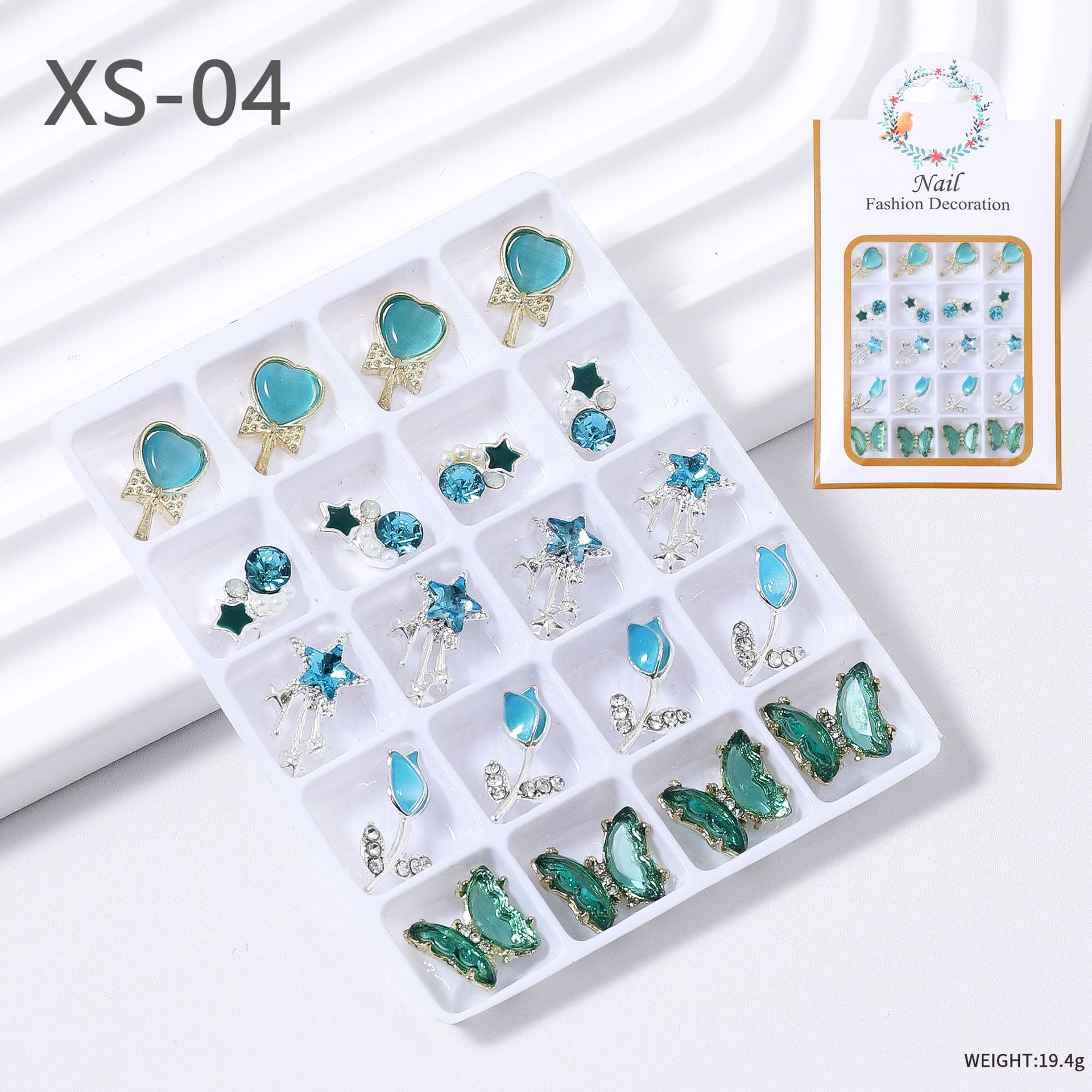 Especial transfronterizo para uñas mixtas, joyería de aleación, arco de cristal, pila de diamantes, accesorios de decoración de uñas tridimensionales al por mayor