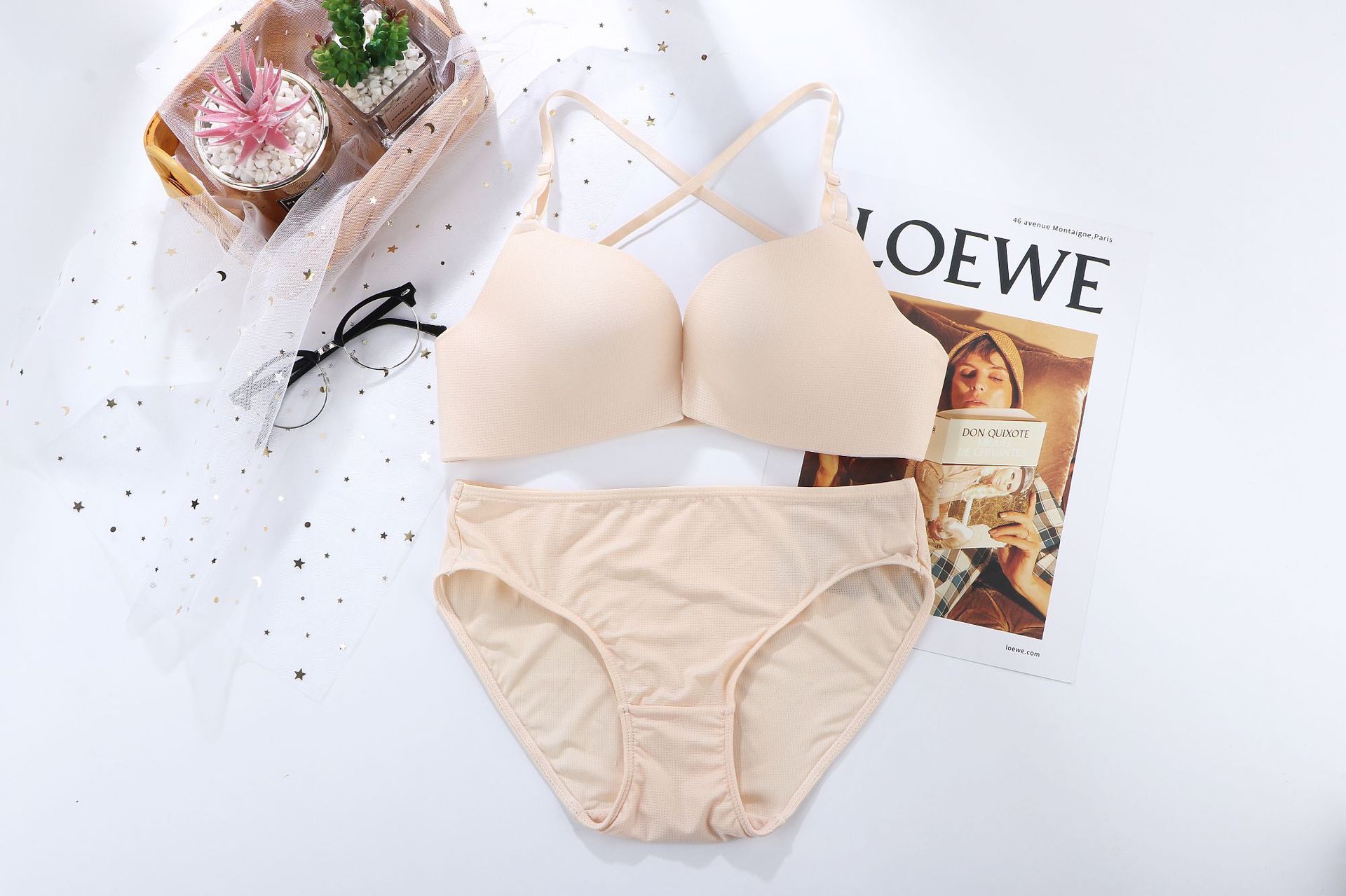 Sin aros, sin botones frontales, sin costuras, ropa interior femenina