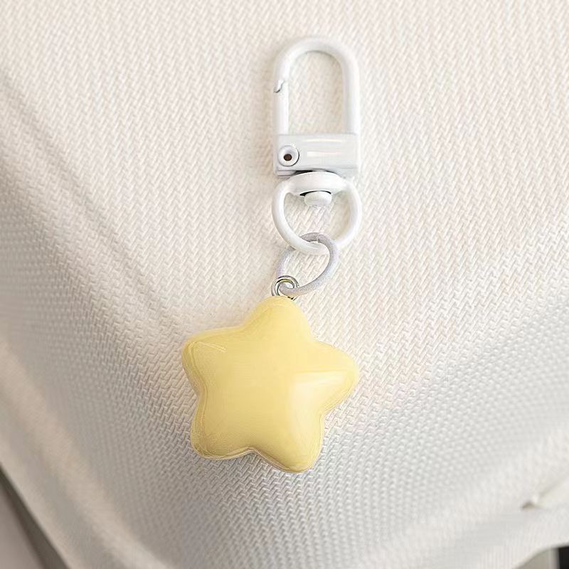 Adorable gordo amarillo leche ligero colgente estrella de niña llavero suave lindo DIY estrella de pentaco regalo de pareja