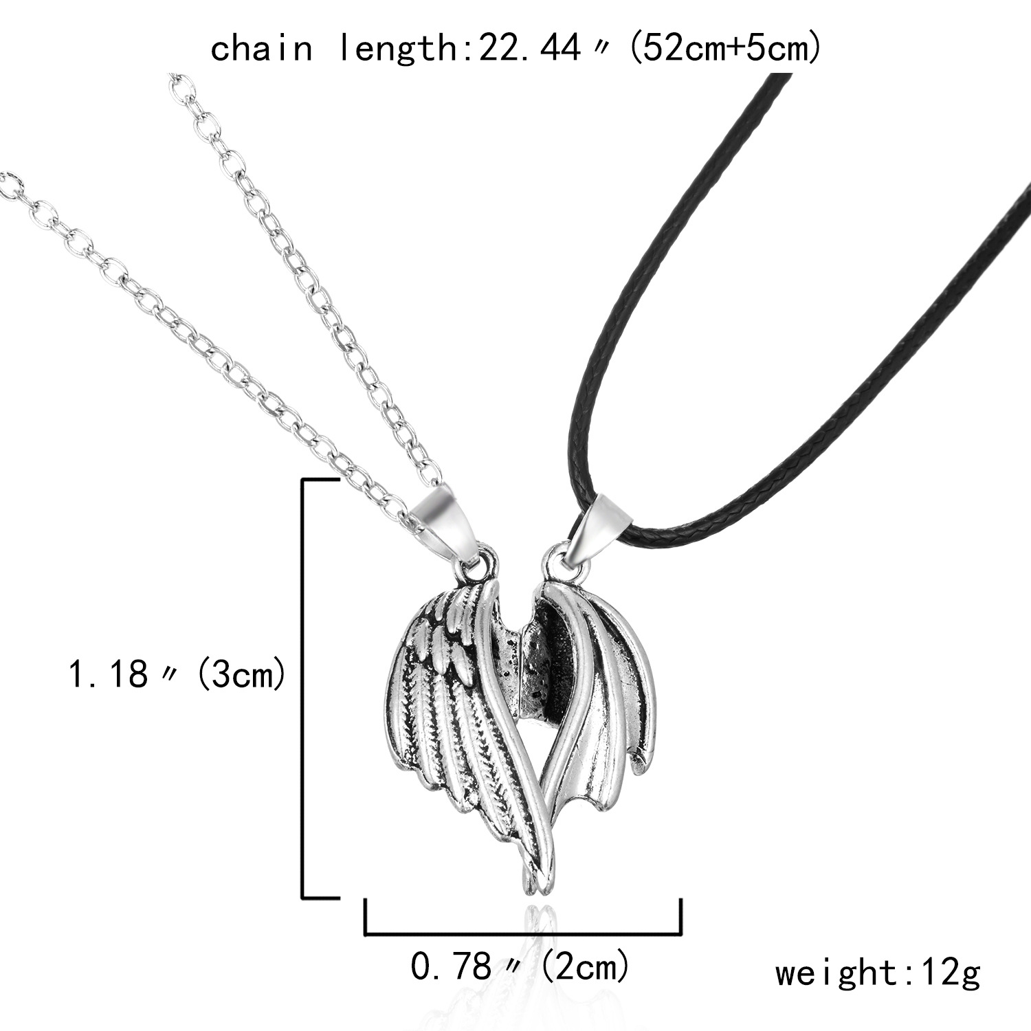 Strassenmode Flügel Legierung Überzug Valentinstag Unisex Halskette Mit Anhänger display picture 1