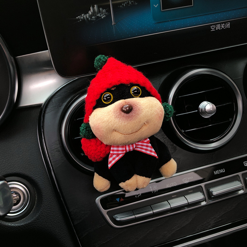 Cute abeja perro coche muñeca perfumada muñeca aire acondicionado coche decoración de salida de aire para niñas coche accesorios interiores