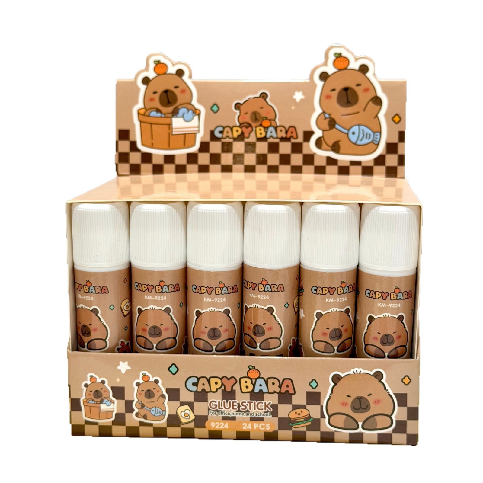 Cartoon Capibara pegamento sólido portátil para estudiantes pegamento sólido pequeño DIY pegamento de alta viscosidad pegado