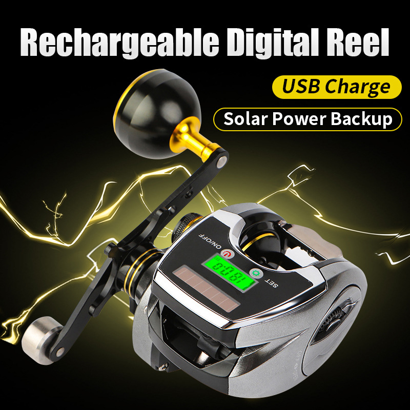 Cross-border Rechargeable Long-range Casting Digital Display Baitcasting With Electronic Counter Magnetic Brake For Lure_voghion.com