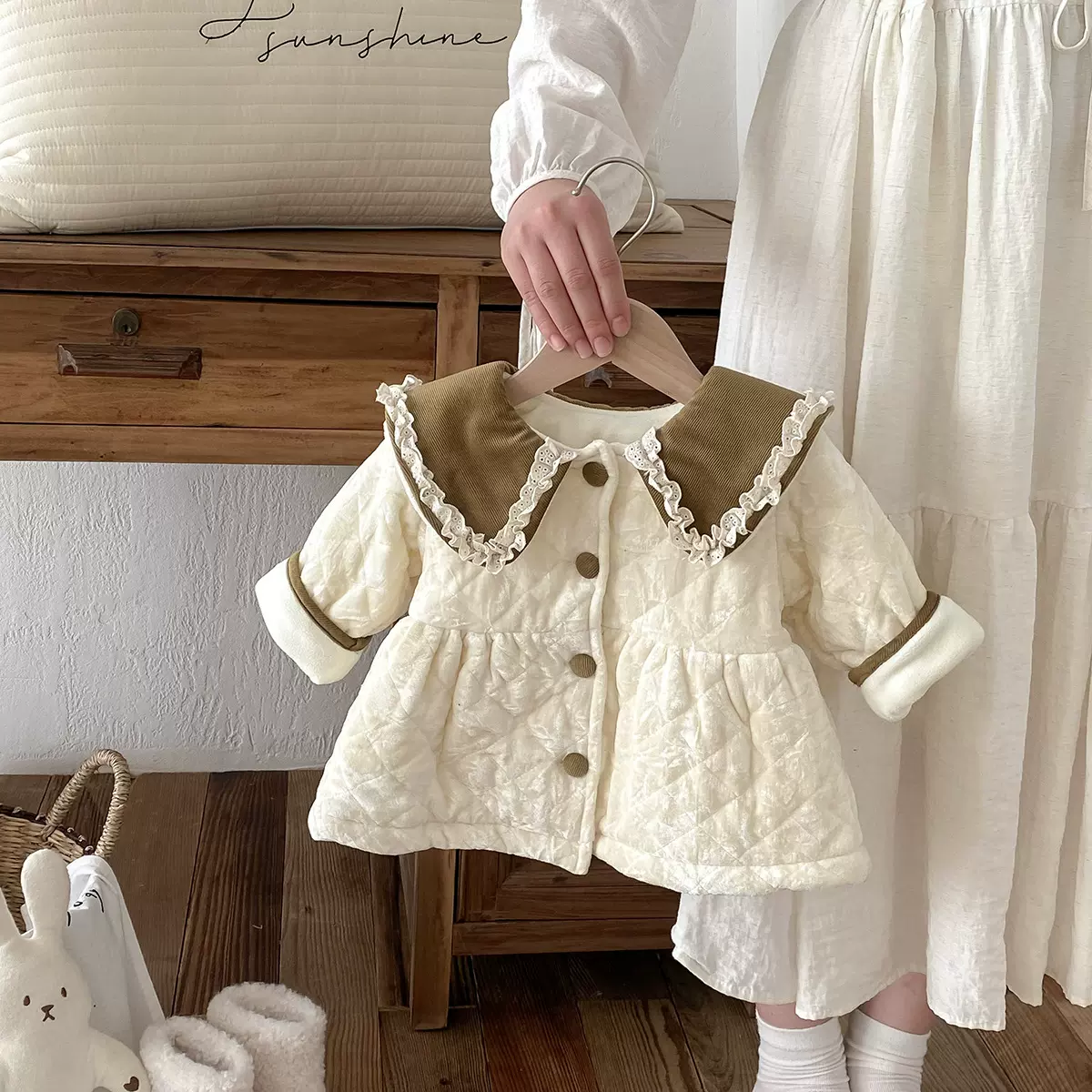 点兮女童棉衣外套冬装洋气上衣婴儿加绒夹棉保暖棉衣宝宝棉袄冬季