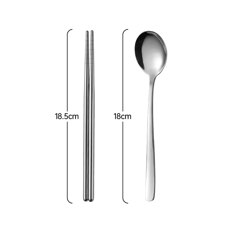 Acero inoxidable portátil vajilla cuchara palillos de dos piezas tazón de fideos instantáneos taza de comida rápida vajilla traje