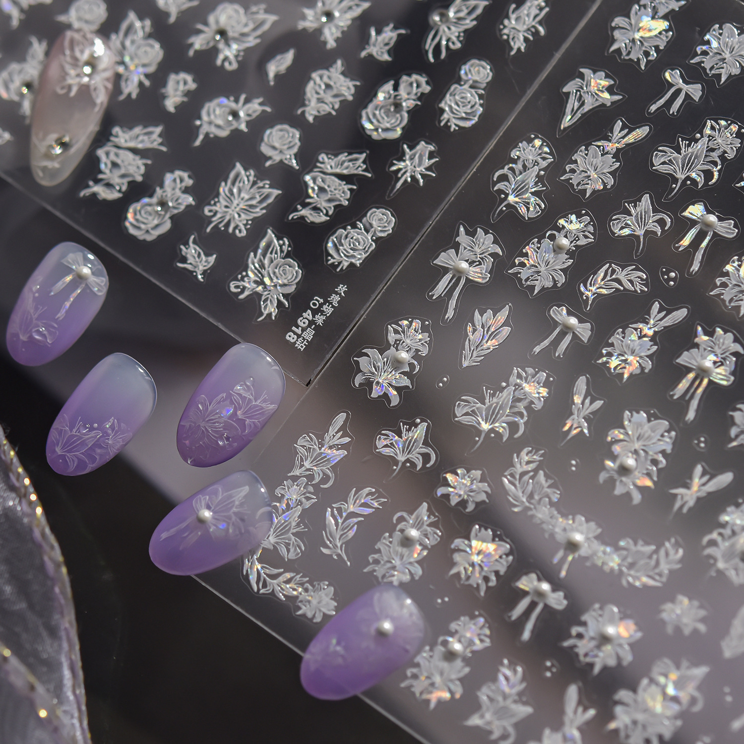 Nail Art New Crystal Diamond Nail Sticker 3D 3D 3D Sensación de uñas Advanced Rose Butterfly Jewelry Sticker al por mayor