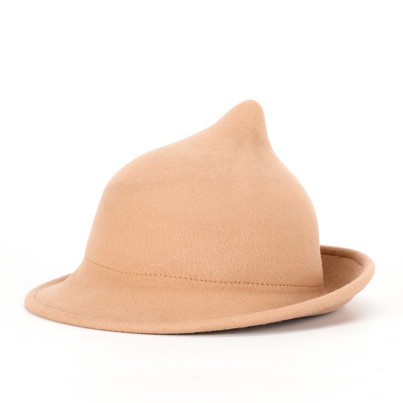 Sombrero mágico personalidad europea y americana sombrero mágico sombrero de fieltro halloween forma de escenario curling sombrero de bruja de lana 54-57cm
