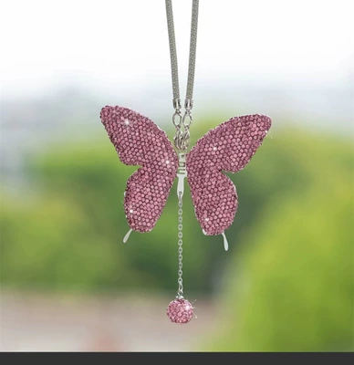 car interior decoration pendant – Car hanging - pink-butterfly-pendant