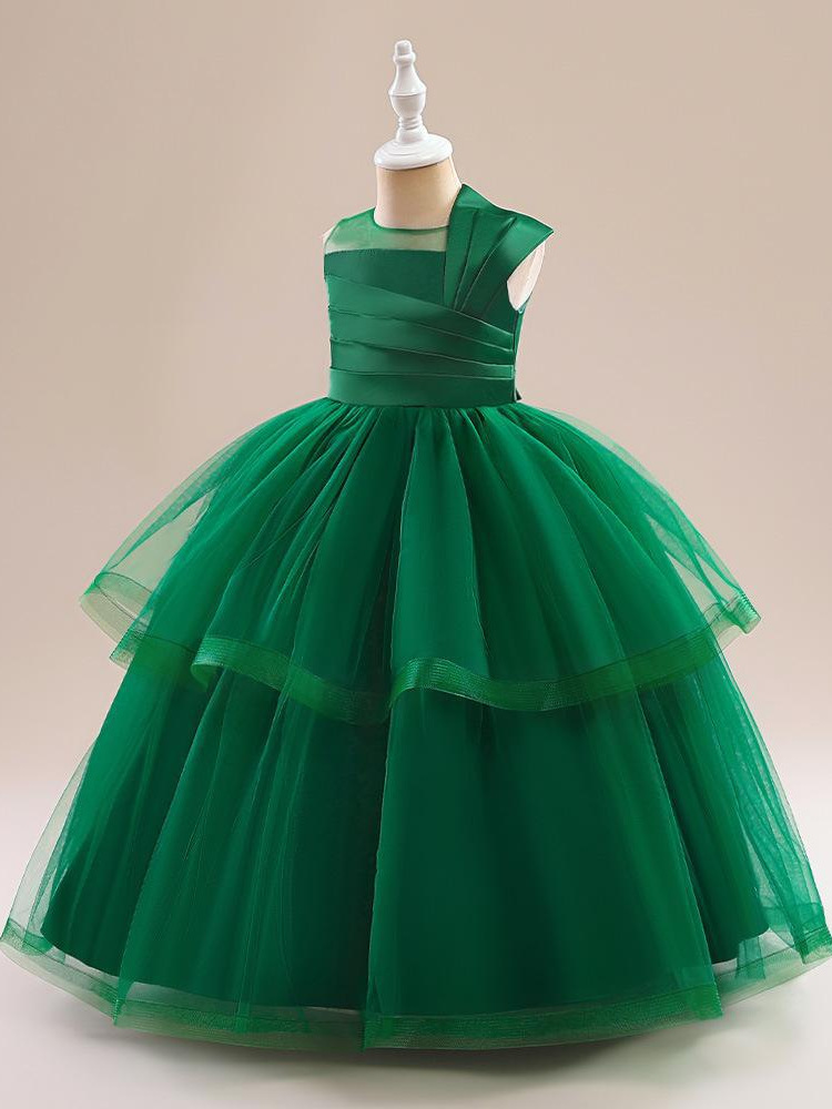 Vestidos formales para niñas de estilo europeo y americano, vestidos de boda para niñas, vestidos largos para presentaciones de piano, vestidos tutú de boda.