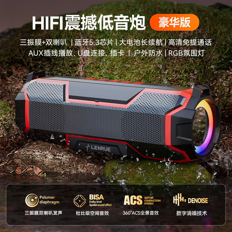 アウトドアメカ型スピーカー Bluetooth搭載 高音質 長時間駆動 カラフル ポータブル 防水 大音量 重低音 小型スピーカー|undefined