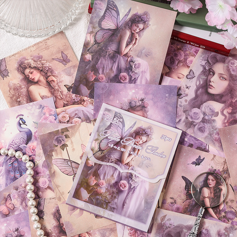 Papel de flores de ensueño no adhesivo DIY retro cuaderno de mano papel de fondo decoración papel de fondo mensaje de nota