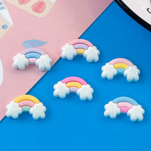 Mini Bright Clouds Rainbow DIY Handmade Cream Gel Resin Hairpin Hair Rope Water Cup Accessories Phone Case Patch