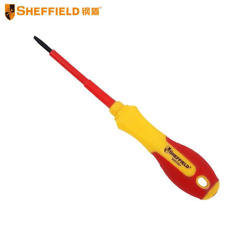 钢盾 SHEFFIELD S151013 双色柄绝缘平头六角螺丝批H4.0*75mm