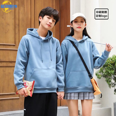 Fleece Hooded Socket Sweater T-shirt Printing leisure time Plush Pocket Cap coat Sweater logo