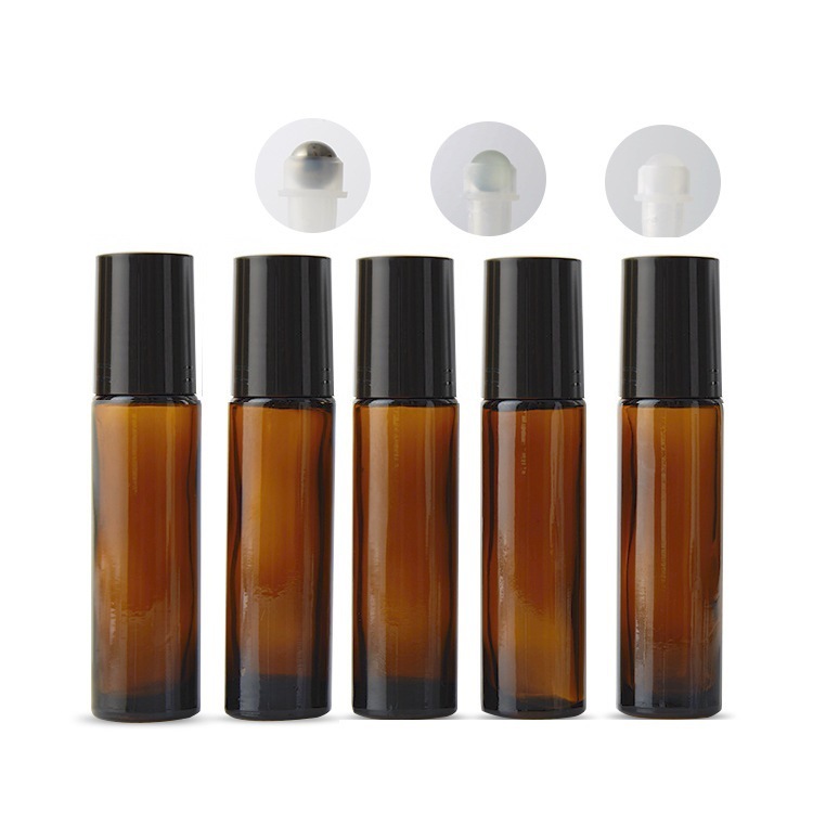 10ml茶色钢珠金银黑色电化铝盖走珠瓶 10毫升棕色香体玻璃瓶