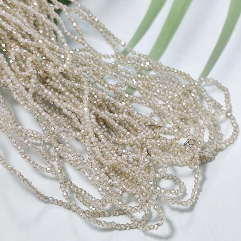 Hilo de algodón aguja súper pequeña Perla de cristal encadenada cuentas vidriadas DIY accesorios de ropa hechos a mano pulsera collar cuentas dispersas accesorios