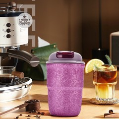 チタンハンドロープコーヒーカップ保温カップ屋外携帯車載カップ大氷花直飲蓋保温保冷コーヒーカップ