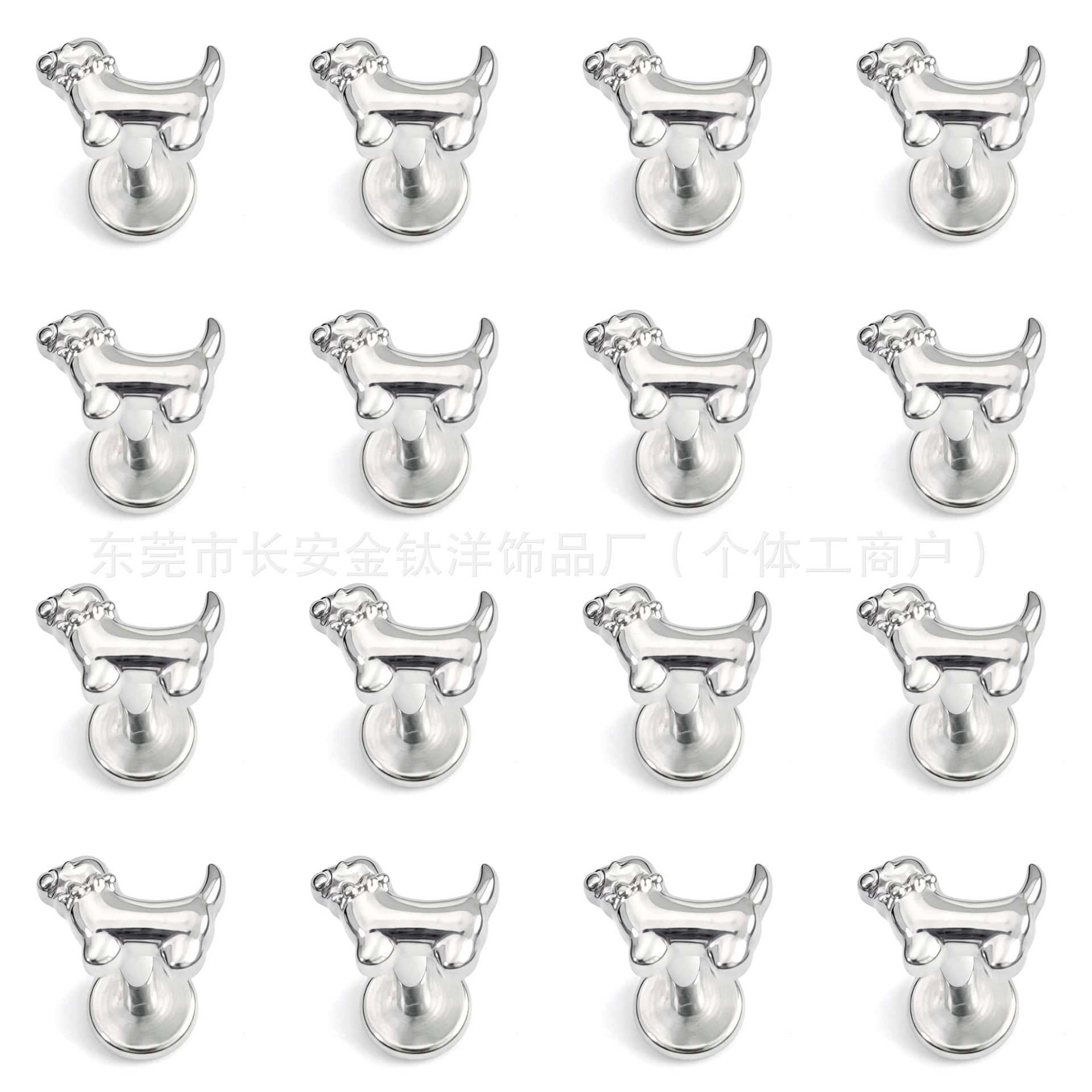 F136 Titanium Internal Thread Animal Ear Studs Lip Studs Nose Studs G23 Titanium Alloy Body Piercing Jewelry Ear Cartilage Studs detail image 7