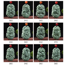 天然A货翡翠十二生肖鼠牛虎兔龙蛇马羊猴鸡狗猪玉石吊坠饰品批发