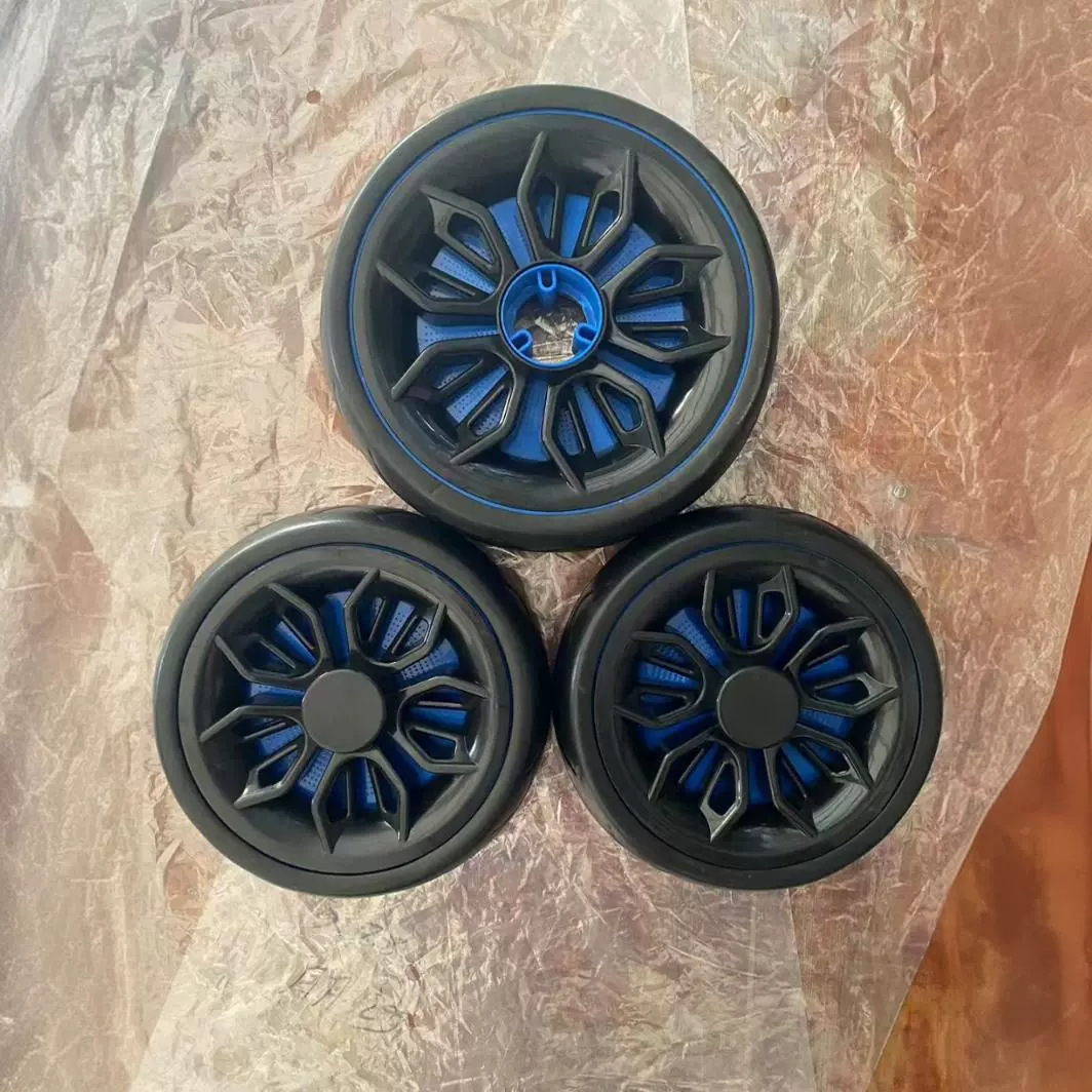 Accesorios del cochecito de los niños triciclo ampliado espuma mudo rueda plástico macho y hembra bebé mano empuje neumático la bicicleta