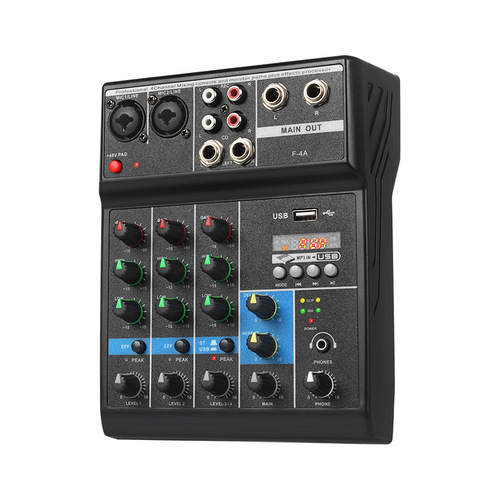 Audio Interface for DJ Mixer 4 Channels, Computer Stage, Small Recording Party, Bluetooth, USB, Cross-border