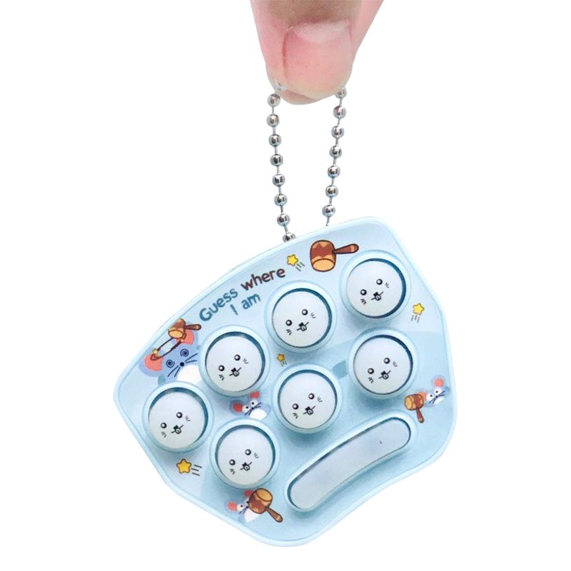 Lindo mini portátil topo juguete máquina de juego llavero lindo dibujos animados creativo función regalo adornos