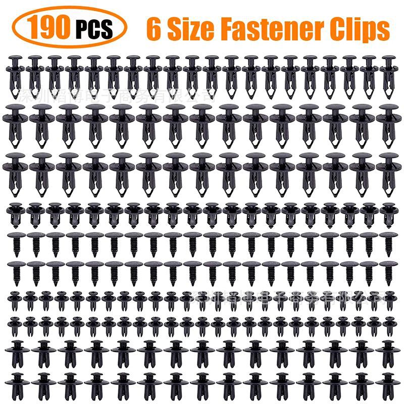 190PCS6 size buckle universal fastener clip plastic fastener rivet clip push-type rivet buckle