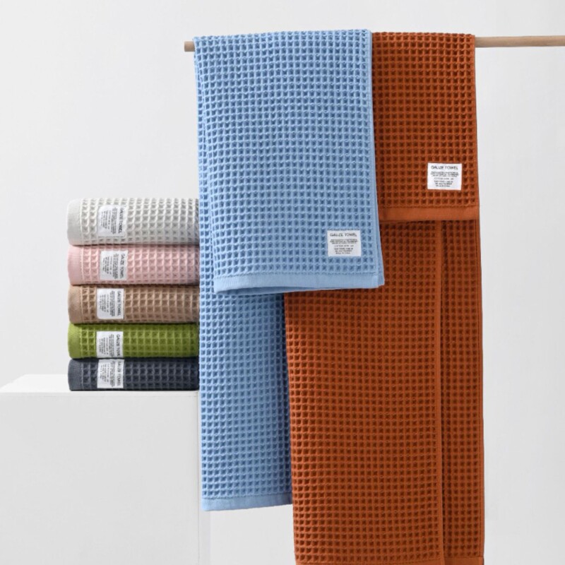 Cross-border wholesale gauze waffle honeycomb adult children's towel towel bath towel thickened cotton honeycomb mesh breathable and easy to dry