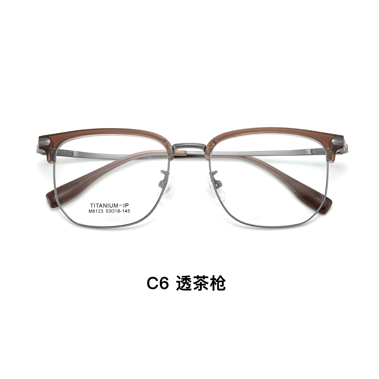 Blanquecimiento verde menta ultra ligero marco de cejas de titanio marcos de gafas flexibles piernas no sujetas a la cara con miopía Danyang mayorista