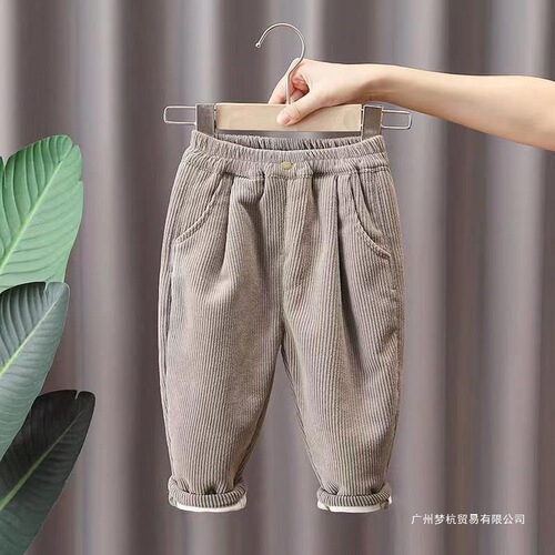 Boys 'pants with velvet winter clothes, baby's winter clothes, boys' winter pants, fashionable children's handsome girl's corduroy outer wear