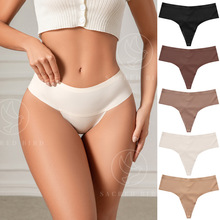 一片式无痕隐形瑜伽内裤 性感T型低腰大码女士薄款透气运动丁字裤